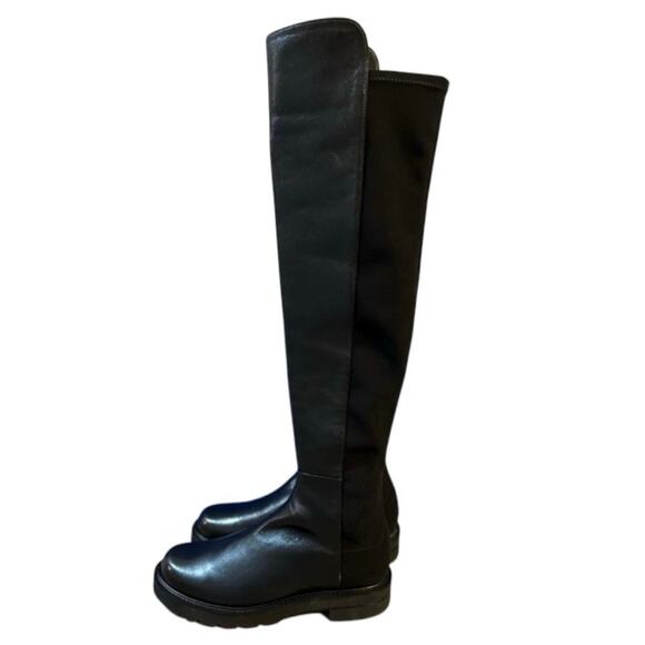 Stuart Weitzman Black 5050 Lift Over The Knee Boot Size 7.5 Leather Platform New - Picture 16 of 16